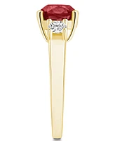 Macy's Garnet (2-3/4 ct. t.w.) and Diamond (1/3 Ring 14K Yellow Gold