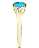 Macy's Blue Topaz (2-3/4 ct. t.w.) and Diamond (1/3 Ring 14K Yellow Gold