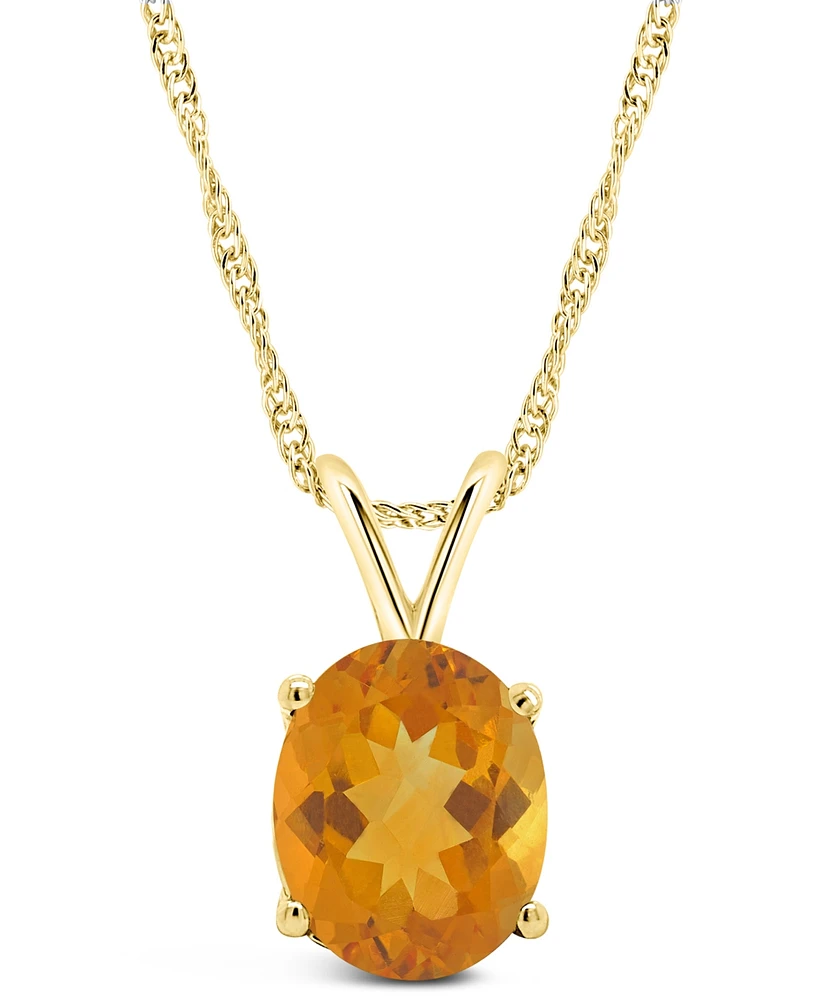 Macy's Citrine (2-1/2 ct. t.w.) Pendant Necklace in 14K Gold