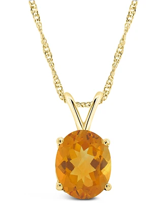 Macy's Citrine (2-1/2 ct. t.w.) Pendant Necklace in 14K Yellow Gold