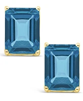 Macy's London Topaz (4 ct. t.w.) Stud Earrings in 14K Gold