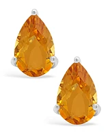 Macy's Citrine (1-3/4 ct. t.w.) Stud Earrings in 14K White Gold
