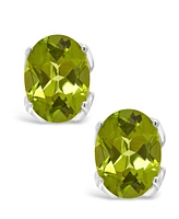 Macy's Peridot (2-3/4 ct. t.w.) Stud Earrings in 14K White Gold