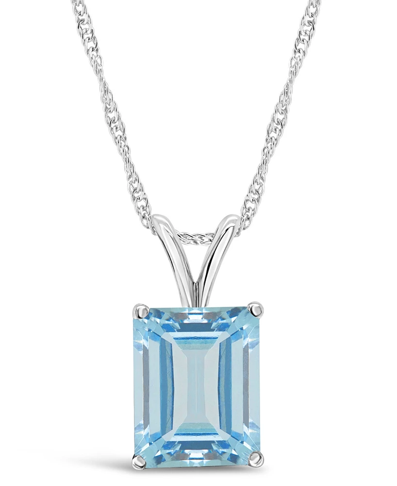 Macy's Topaz (4-1/4 ct. t.w.) Pendant Necklace in 14K White Gold