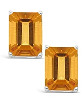 Macy's Citrine (3-1/5 ct. t.w.) Stud Earrings in 14K White Gold