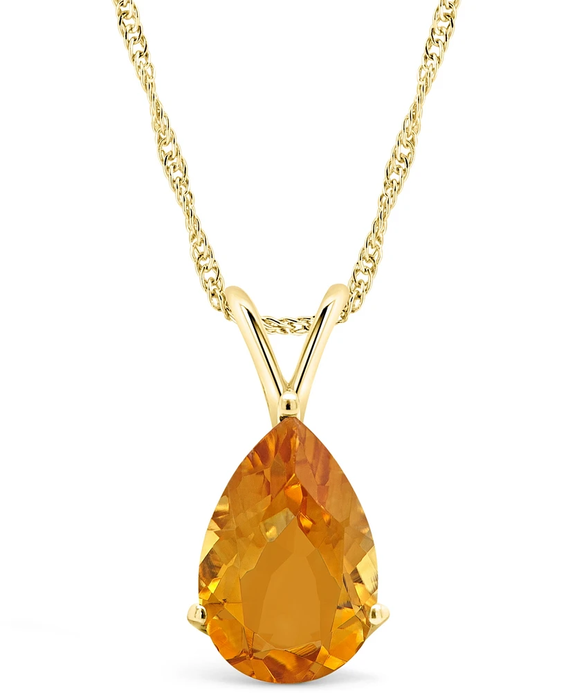 Macy's Citrine (2-3/4 ct. t.w.) Pendant Necklace in 14K Gold