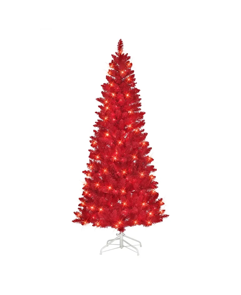 6.5' Pre-Lit Flocked Fashion Tree with Clear Incandescent Lights