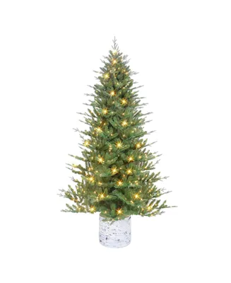 7.5' Potted Tree with 450 Underwriters Laboratories Clear Incandescent Lights, 1534 Tips