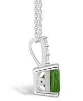 Macy's Peridot (-/ Ct. T.w.) and Diamond Accent Pendant Necklace in 14K Gold