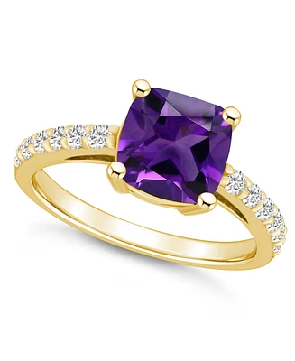 Macy's Amethyst (2 Ct. T.w.) and Diamond (1/3 Ring 14K Yellow Gold