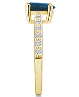 Macy's London Blue Topaz (1 Ct. T.w.) and Diamond (1/3 Ring 14K Yellow Gold