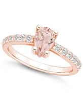 Macy's Morganite (3/4 Ct. T.w.) and Diamond (1/3 Ring 14K Rose Gold