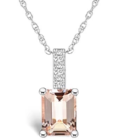 Macy's Morganite (1-3/8 Ct. T.w.) and Diamond Accent Pendant Necklace in 14K Gold