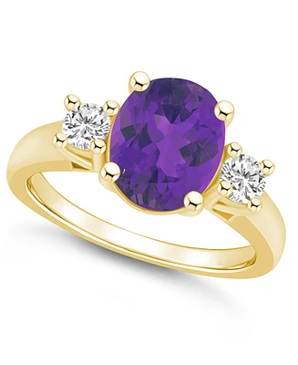 Macy's Amethyst and Diamond Ring (2-1/2 ct.t.w 1/3 ct.t.w) 14K Yellow Gold
