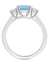 Macy's Aquamarine and Diamond Ring (1-3/8 ct.t.w 1/4 ct.t.w) 14K Gold