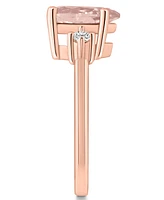 Macy's Morganite and Diamond Ring (1-5/8 ct.t.w 1/10 ct.t.w) 14K Rose Gold