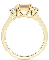 Macy's Morganite and Diamond Ring (1-3/8 ct.t.w 1/4 ct.t.w) 14K Yellow Gold