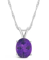 Macy's Amethyst (2-1/2 ct. t.w.) Pendant Necklace in 14K White Gold