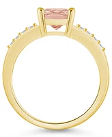 Macy's Morganite and Diamond Ring (2 ct.t.w 1/8 ct.t.w) 14K Yellow Gold