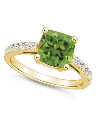 Macy's Peridot (2-3/8 Ct. T.w.) and Diamond (1/3 Ring 14K Yellow Gold