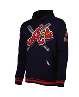 Men's Pro Standard Navy Atlanta Braves Mash Up Logo Pullover Hoodie