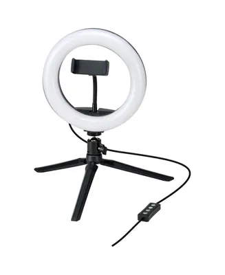 Gpx Vlogging Tripod with Light-emitting Diode Light Ring, 11.81" x 11.81"