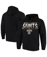 Men's G-iii Sports by Carl Banks Black New Orleans Saints Perfect Season Full-Zip Hoodie