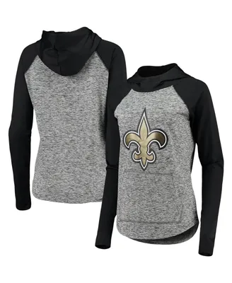 Women's G-iii 4Her by Carl Banks Heathered Gray and Black New Orleans Saints Championship Ring Pullover Hoodie