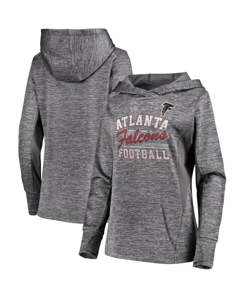 Majestic Threads Black Atlanta Falcons Leopard Cropped Pullover Hoodie