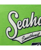 Little Girls Neon Green Seattle Seahawks Diamond T-shirt and Leggings Set