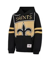 Big Boys Mitchell & Ness Black New Orleans Saints Big Face Pullover Hoodie