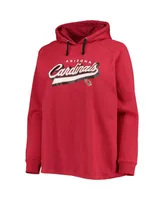 Women's Fanatics Cardinal Arizona Cardinals Plus First Contact Raglan Pullover Hoodie