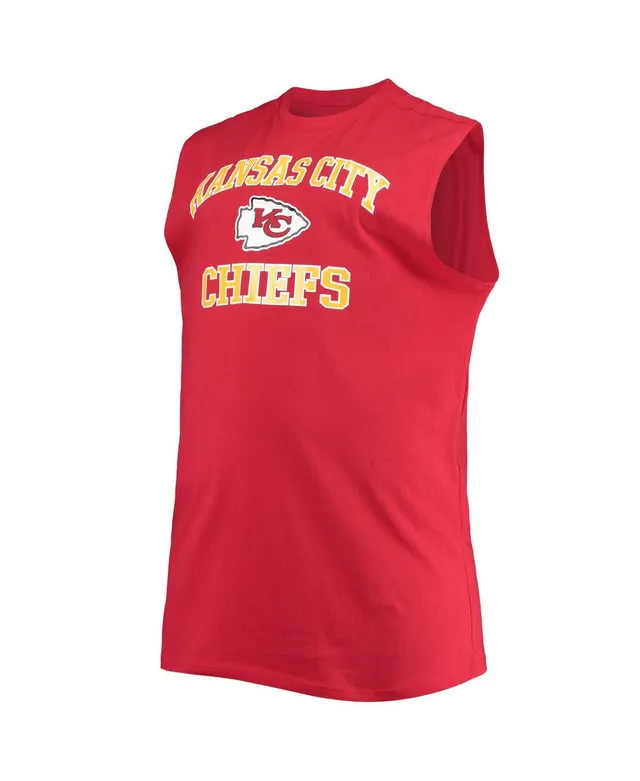 Men's Mitchell & Ness Red/Gold Kansas City Chiefs Heritage Colorblock Tank Top Size: Large