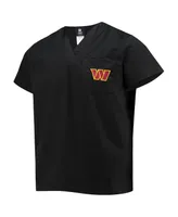 Men's Concepts Sport Black Washington Commanders V-Neck Scrub Top