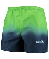 Men's Foco Navy, Seattle Seahawks Dip-Dye Swim Shorts