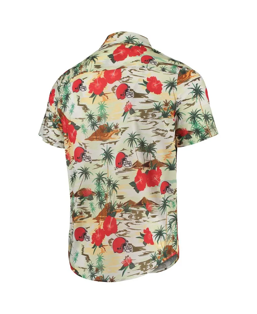 Men's Foco Cream Cleveland Browns Paradise Floral Button-Up Shirt