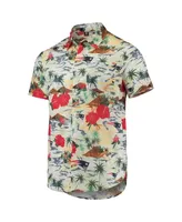 Men's Foco Cream New England Patriots Paradise Floral Button-Up Shirt