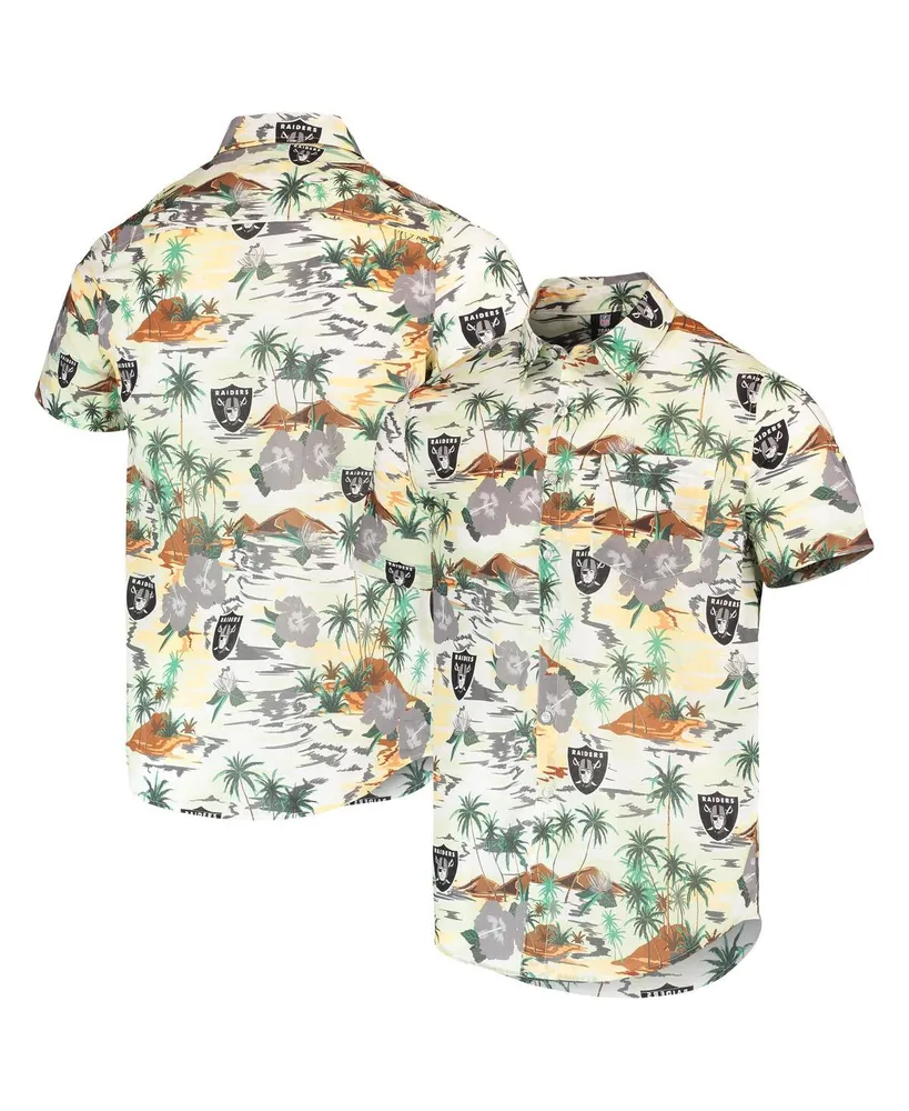 Men's Foco Cream Las Vegas Raiders Paradise Floral Button-Up Shirt