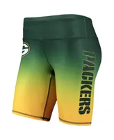 Women's Foco Green Green Bay Packers Gradient Biker Shorts