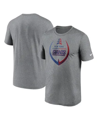 Men's Nike Heathered Gray New York Giants Icon Legend Performance T-shirt