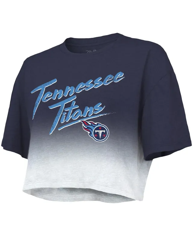 Men's Majestic Threads Derrick Henry Cream/Navy Tennessee Titans Vintage Player Name & Number 3/4-Sleeve Fitted T-Shirt Size: Small