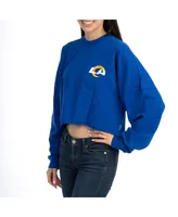 Women's Fanatics Royal Los Angeles Rams Super Bowl Lvi Champions Cropped Long Sleeve T-shirt