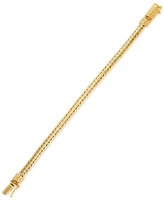 Esquire Men's Jewelry Woven Link Bracelet in 14k Gold-Plated Sterling Silver, Created for Macy's