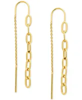 Giani Bernini Chain Link Threader Drop Earrings 18k Gold-Plated Sterling Silver, Created for Macy's (Also Silver)