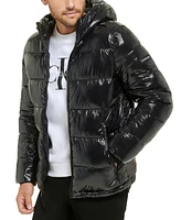 Calvin Klein Men's High Shine Hooded Puffer Jacket