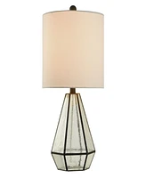 StyleCraft Metal Cage and Glass Table Lamp