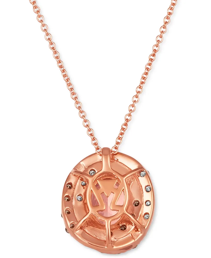 Le Vian Peach Morganite (7/8 ct. t.w.) & Diamond (1/3 ct. t.w.) Adjustable 20" Pendant Necklace in 14k Rose Gold
