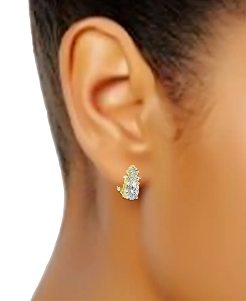 Giani Bernini Cubic Zirconia Clip-On Stud Earrings in 18k Gold-Plated Sterling Silver, Created for Macy's