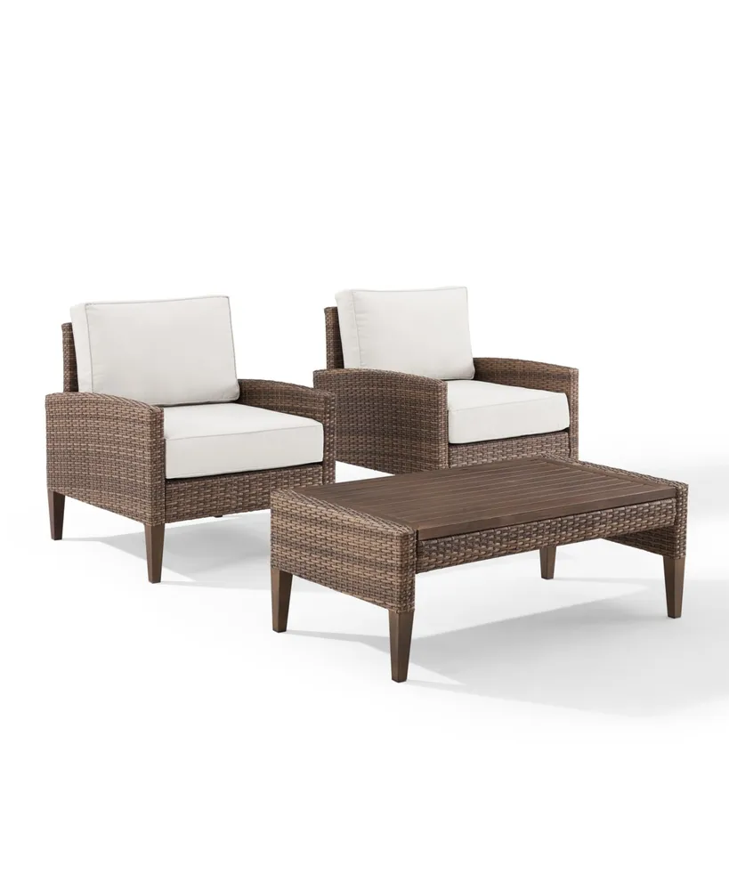 Capella 3 Piece Outdoor Wicker Chair Set