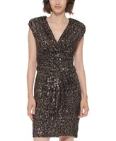 Calvin Klein Women's Sequined Surplice-Neck Dress